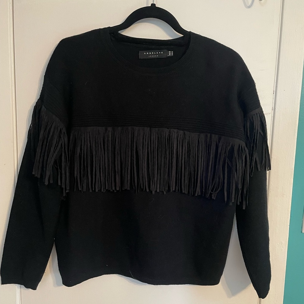 Angel Eye black fringe sweater